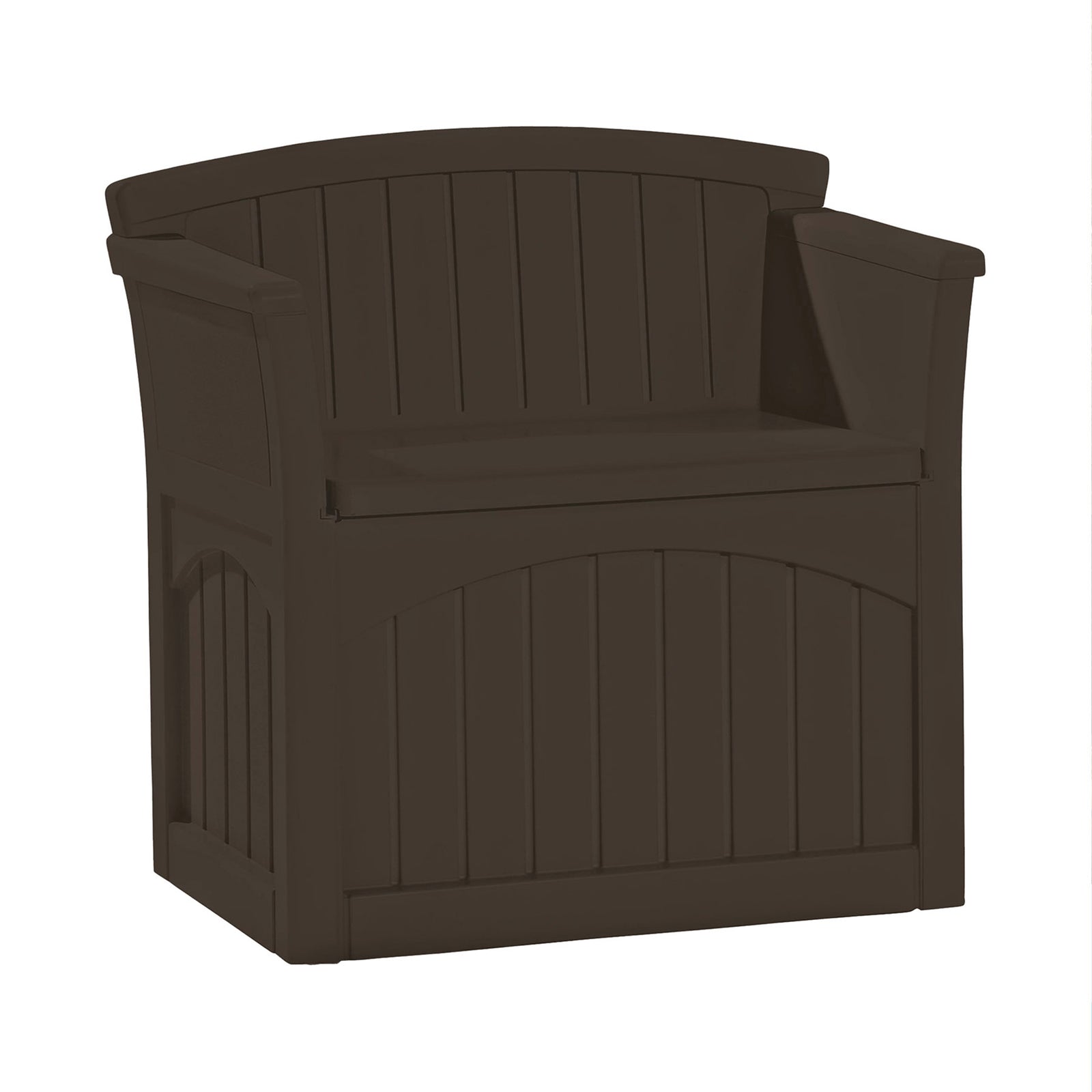 Suncast 31 Gallon Patio Seat Outdoor Storage and Bench Chair, Java | PB2600J - VMInnovations