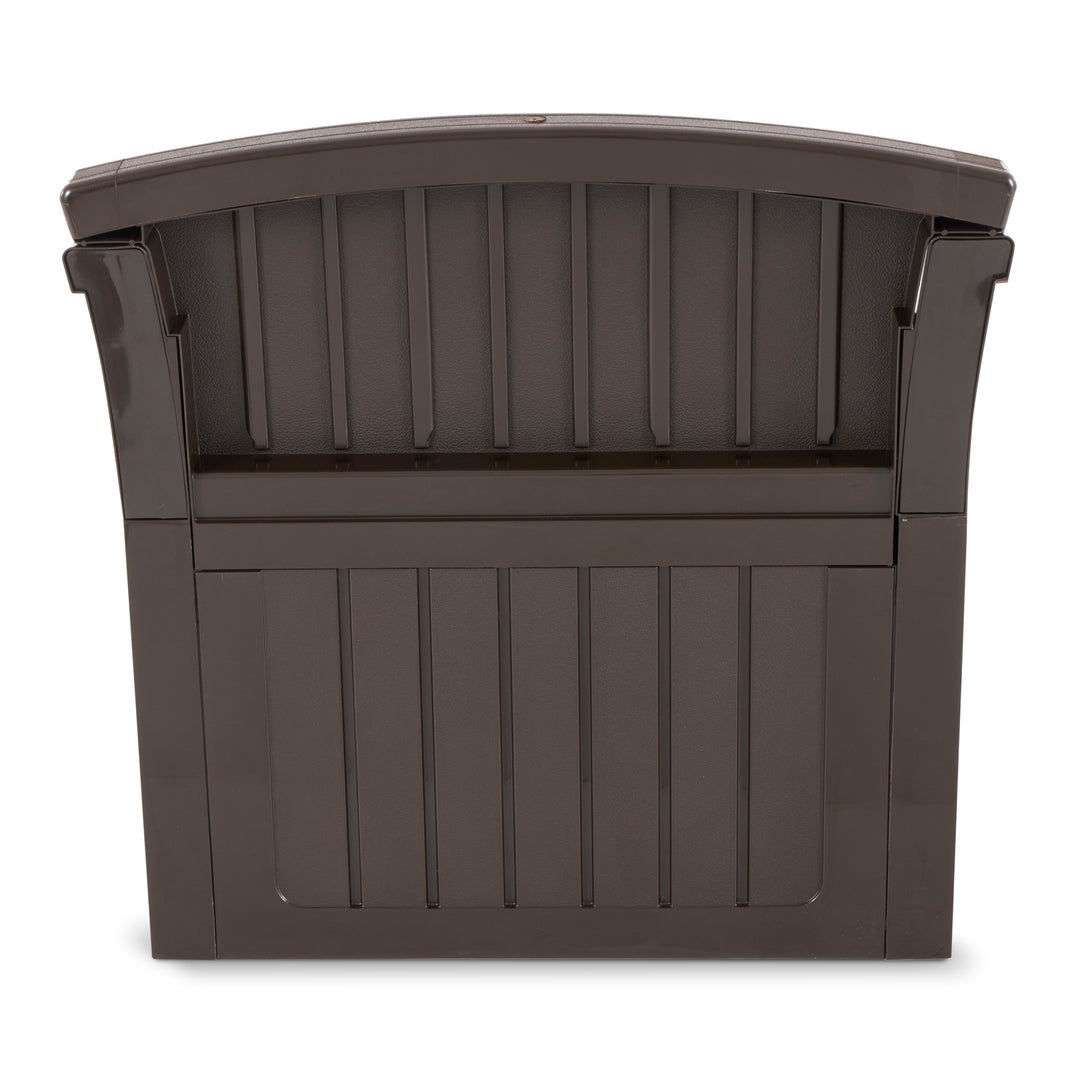 Suncast 31 Gallon Patio Seat Outdoor Storage and Bench Chair, Java (2 Pack)