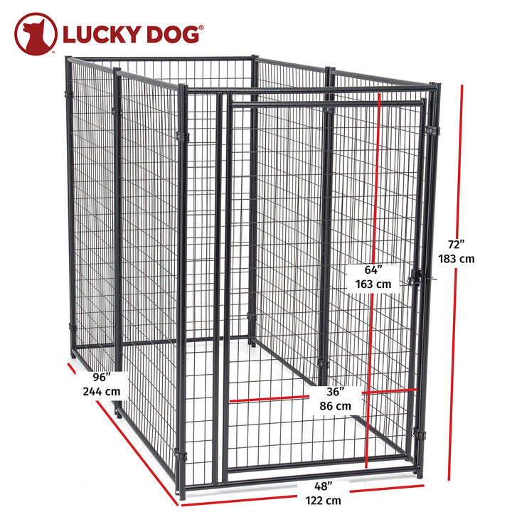 Lucky Dog Large Modular Welded Wire Box Indoor Outdoor Dog Kennel, 10x5x6 Feet