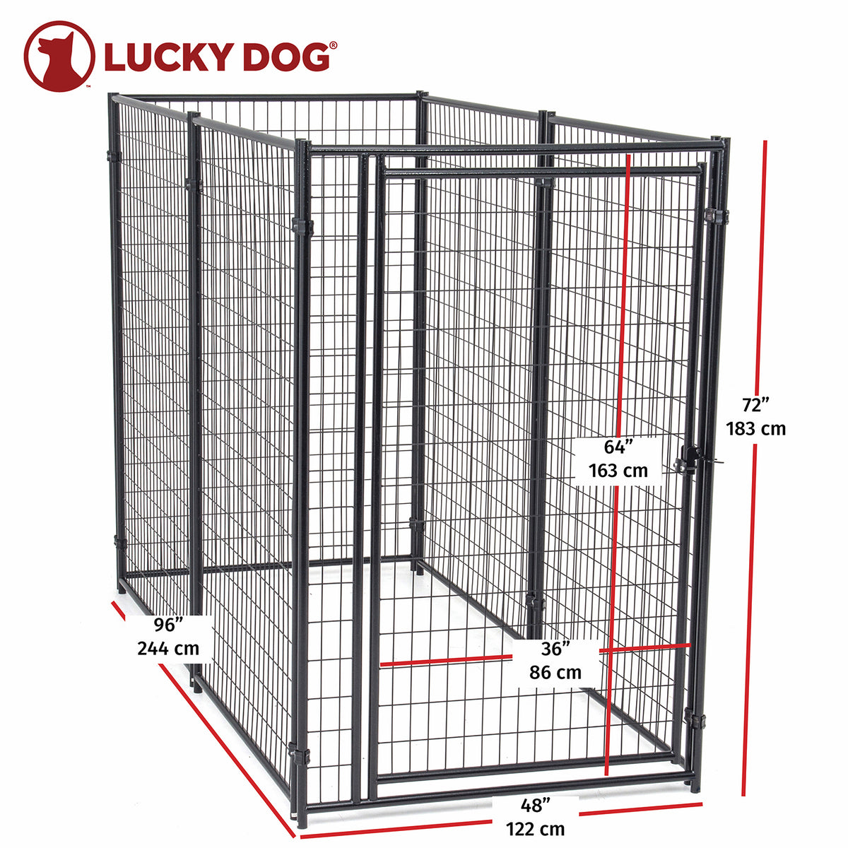 Lucky Dog Large Modular Welded Wire Box Dog Kennel, 10x5x6 Feet (For Parts)