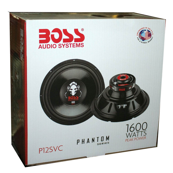 Boss Audio P12SVC Phantom 12" 1600W 4 Ohm SVC Car Audio Power Stereo Subwoofer - VMInnovations