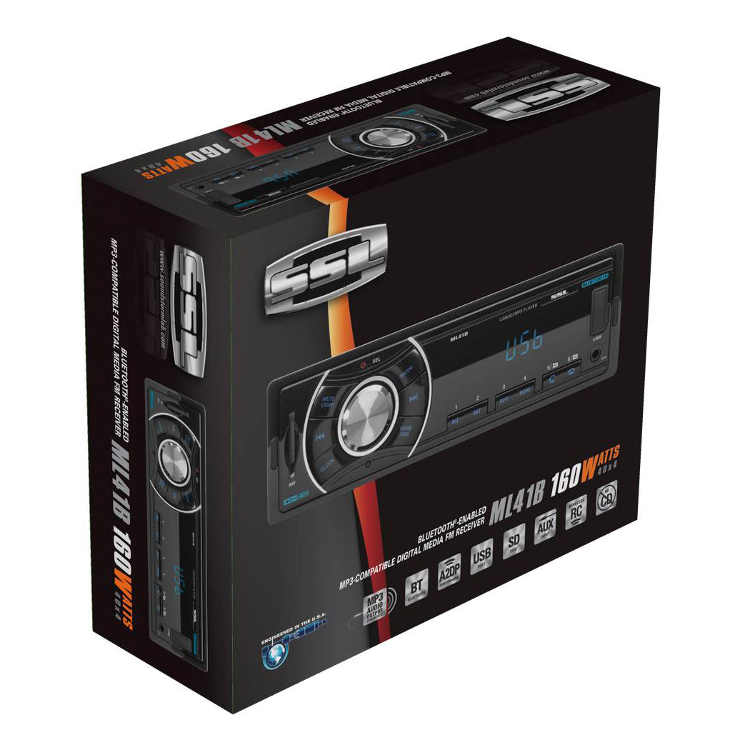 Soundstorm ML41B SSL Single DIN Bluetooth Digital Media Car Receiver (4 Pack)