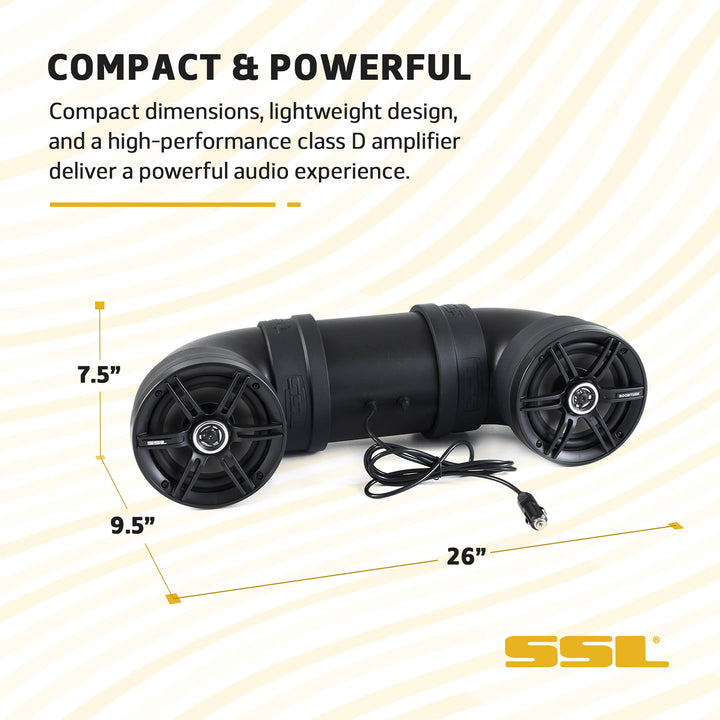 SOUNDSTORM BTB6 Bluetooth 6.5" 450W ATV/Marine Off Road Amplified Tube Speaker