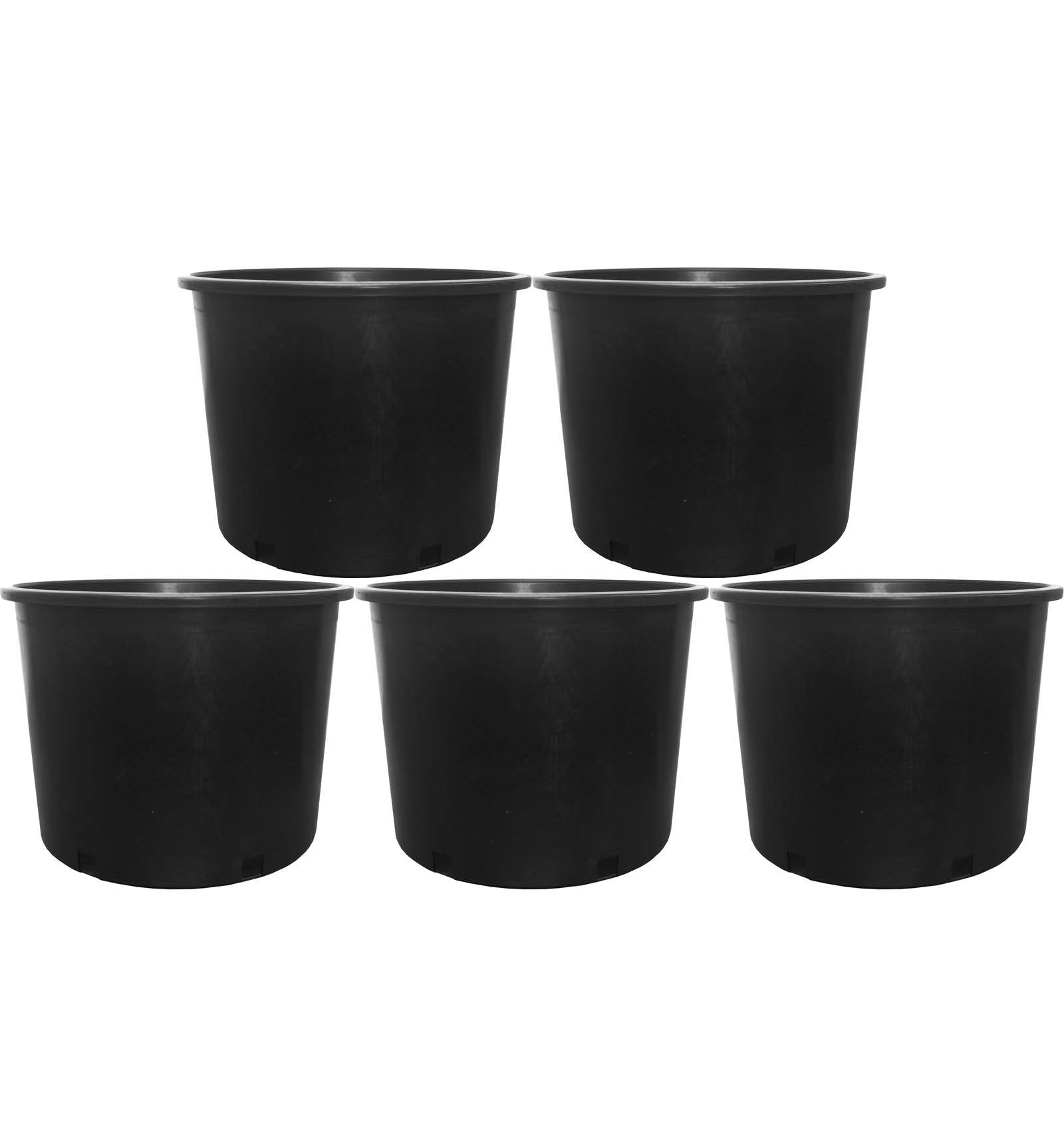 (5) HYDROFARM 7 Gal Premium Poly-Tainer Nursery Garden Planter Pots | TR50075