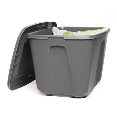 18-Gallon Stackable Plastic Storage Tote Container with Snap-On Lid, 8Pack(Used)