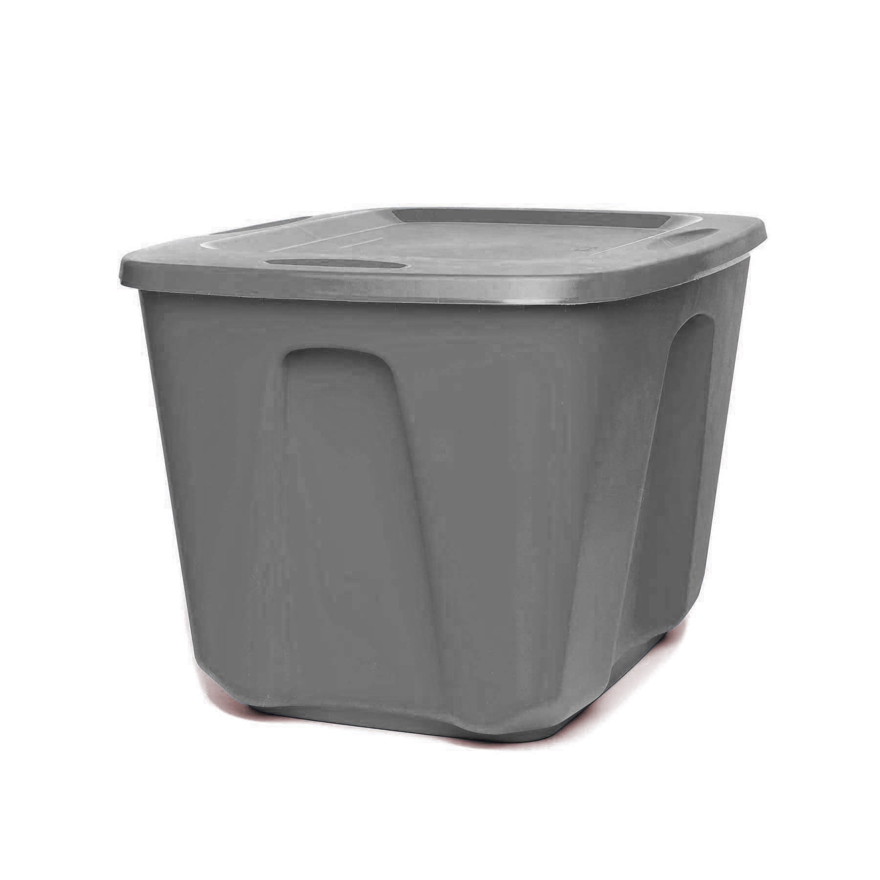 Homz 18-Gallon Stackable Plastic Storage Tote Box Container w/ Snap-On Lid, Grey