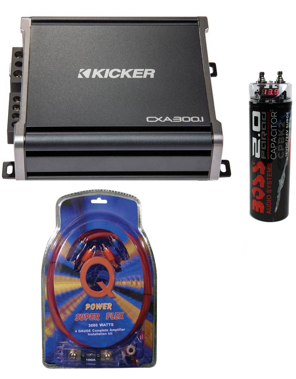 Kicker 43CXA3001 600 Watt MONO Class D Car Audio Amplifier + Wiring Kit + Cap