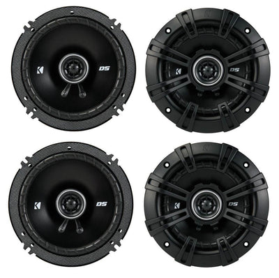 Kicker D-Series 5.25 Inch 200W 2 Way 4-Ohm Coaxial Car Audio Speakers, 4 Pack