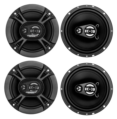 4) Soundstorm SSL EX365 6.5" 300W 3-Way Car Coaxial Audio Black Speakers Pair