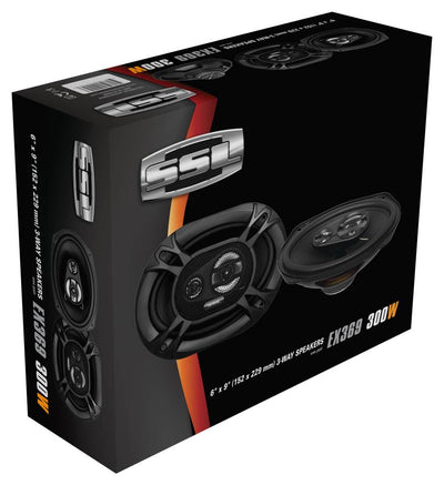 Soundstorm SSL 6x9" 3-Way 300W Car Audio Stereo Coaxial Speaker Set, 4pk | EX369