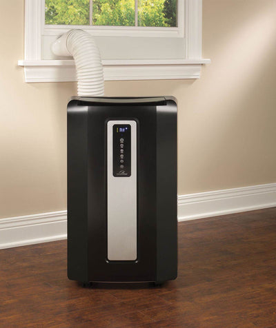 Haier 12,000 BTU Portable Air Conditioner Black w/Window Kit|HPF12XCM (Open Box)