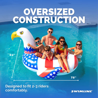 Rideable Patriotic American Bald Eagle Inflatable Swimming Pool Float (Used)