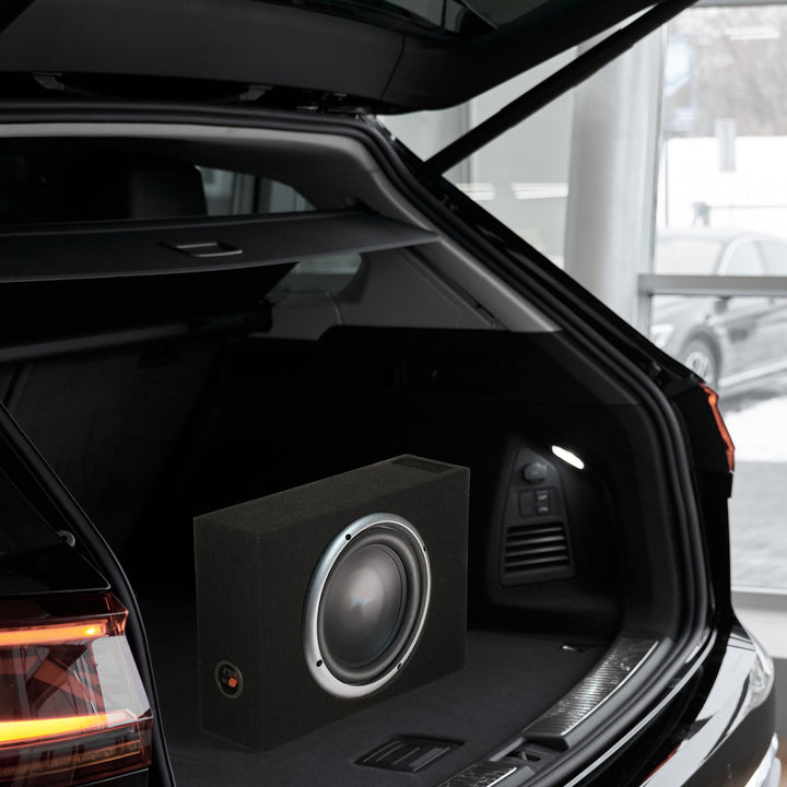 QPower Single 10" Vented Shallow Subwoofer Sub Box Enclosure (Open Box) - VMInnovations