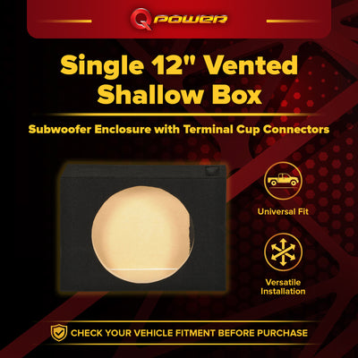 Q Power SHALLOW112 Single 12" Vented Shallow Subwoofer Sub Enclosure (Open Box)