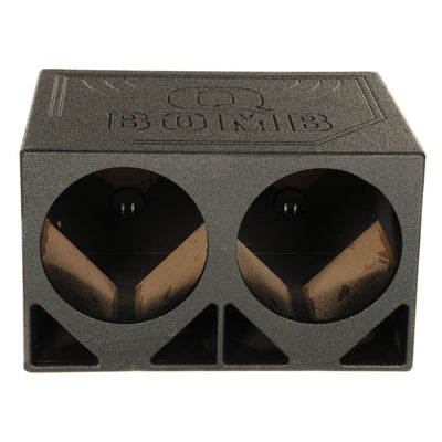 QPower QBOMB12TB Dual 12" Triangle Ported Car Audio Subwoofer Box Enclosure - VMInnovations