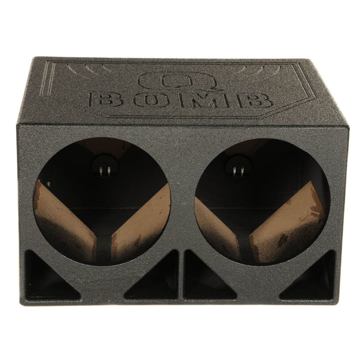 QPower QBOMB12TB Dual 12" Triangle Ported Car Audio Subwoofer Box Enclosure - VMInnovations