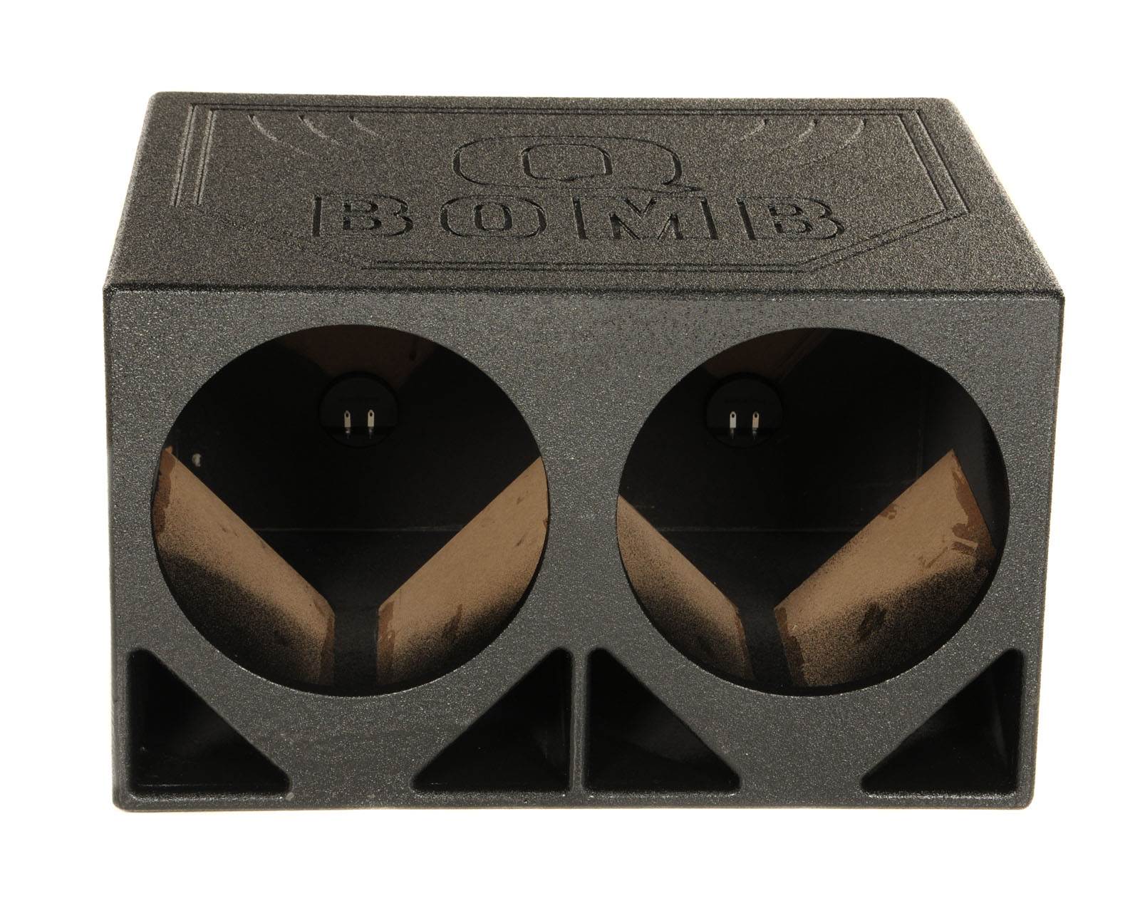 QPower QBOMB12TB Dual 12" Triangle Ported Car Audio Subwoofer Box Enclosure - VMInnovations