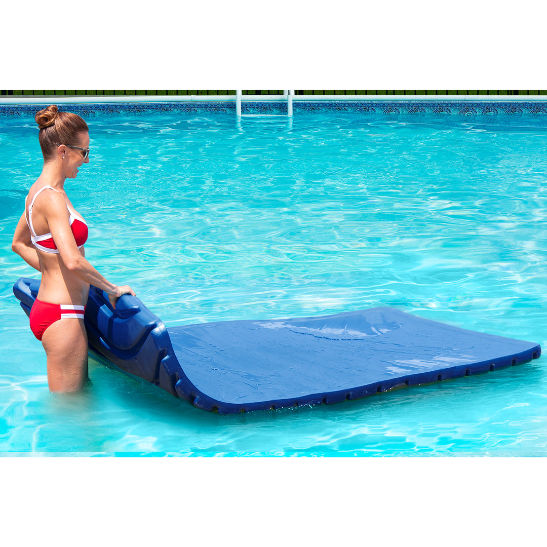 Kelsyus Pool and Lake Floating Island Lounger Water Mat Platform for 2(Open Box) - VMInnovations