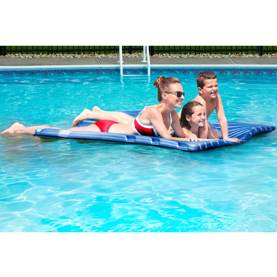 Big Joe Aquaria Roll-Up 2-Person Swimming Pool Ripple Luxury Lounge Float, Blue