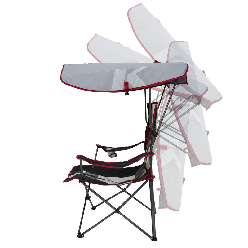 Kelsyus Premium Portable Camping Chair, Canopy & Cup Holder, Red / Black, 3 Pack