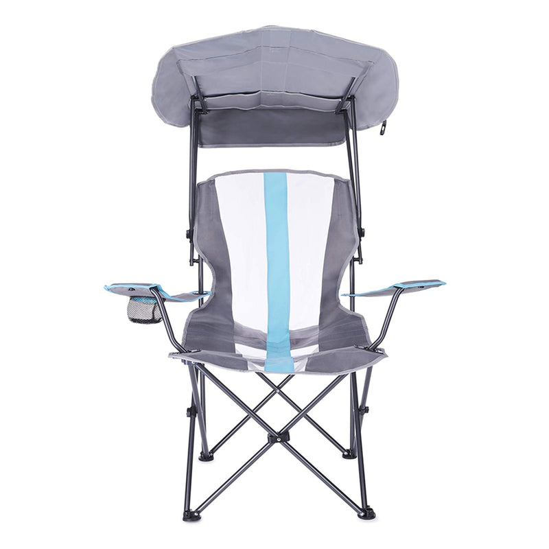 Kelsyus Premium Camping Folding Lawn Chair with Canopy, Blue | 80185 (Open Box)