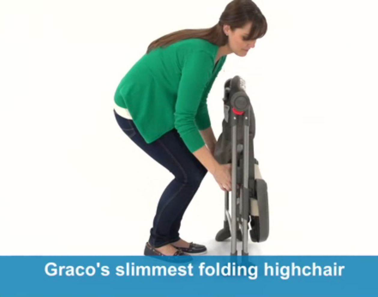 Graco Contempo Slim Folding Transportable Highchair | Midnight (Open Box)