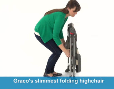 Graco Contempo Slim Folding Transportable Highchair | Midnight (Open Box)