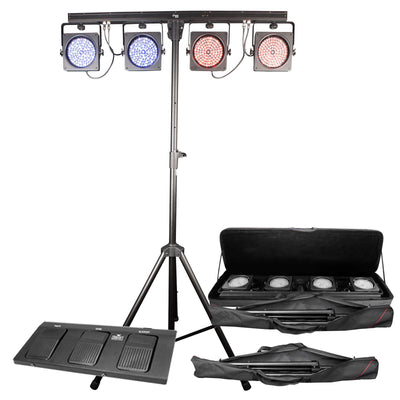 CHAUVET DJ 4BAR USB DMX LED Wash Light System w/Tripod, Travel Bags (Open Box) - VMInnovations