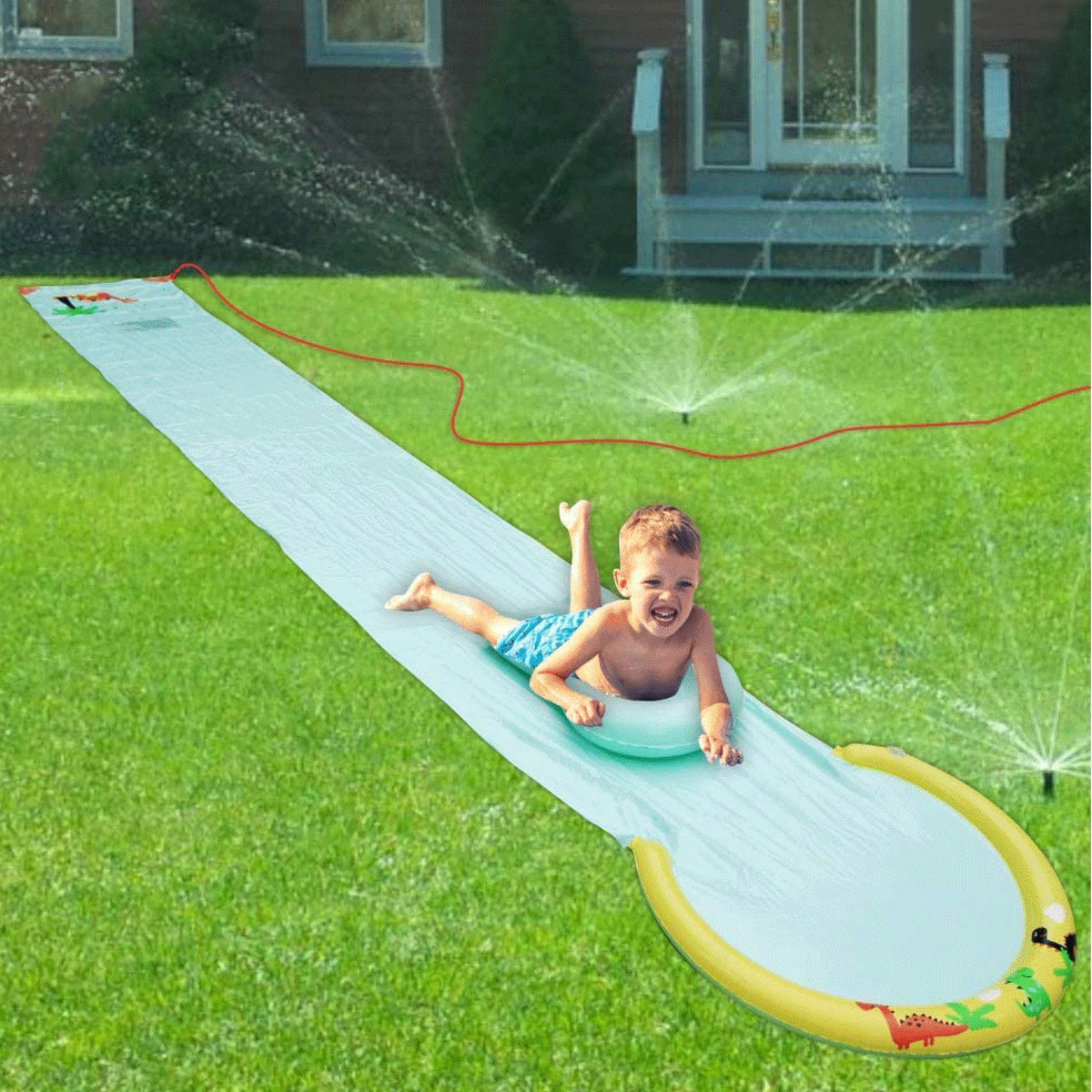 Hoovy Giant 16 Ft Kids Water Splash Slip and Slide Toy with Bodyboard (Used) - VMInnovations