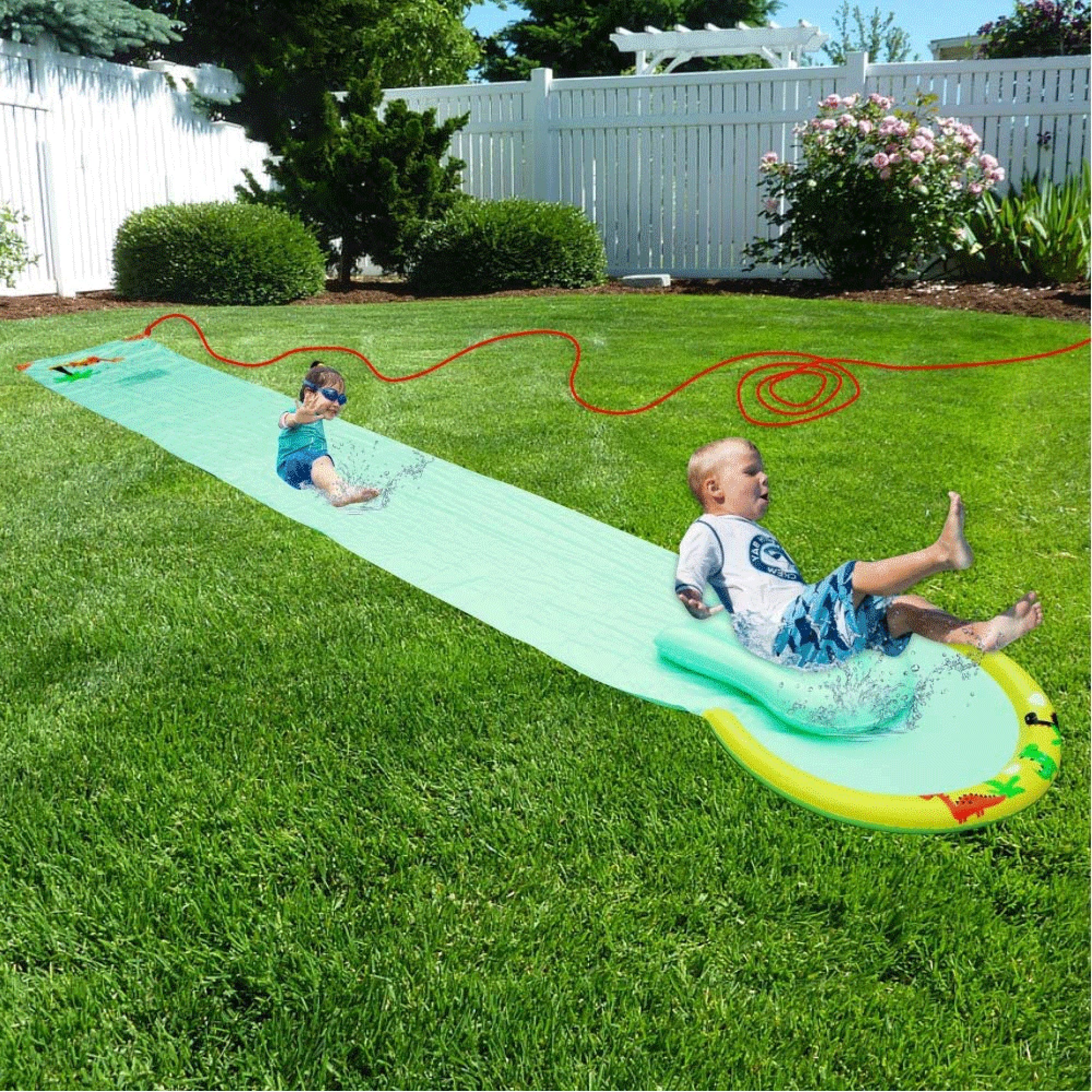 Hoovy Giant 16 Ft Kids Water Splash Slip and Slide Toy with Bodyboard (Used) - VMInnovations