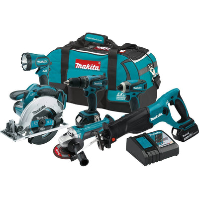 Makita XT601 18V LXT Lithium-Ion Cordless 6pc Drill Saw Combination (Open Box)