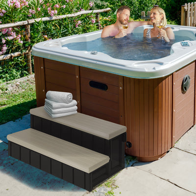 Leisure Accents 2-Step 36" Long Patio Hot Tub Spa Steps, Portabello (For Parts) - VMInnovations