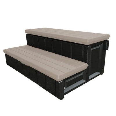 Leisure Accents 2-Step 36" Long Patio Hot Tub Spa Steps, Portabello (For Parts) - VMInnovations