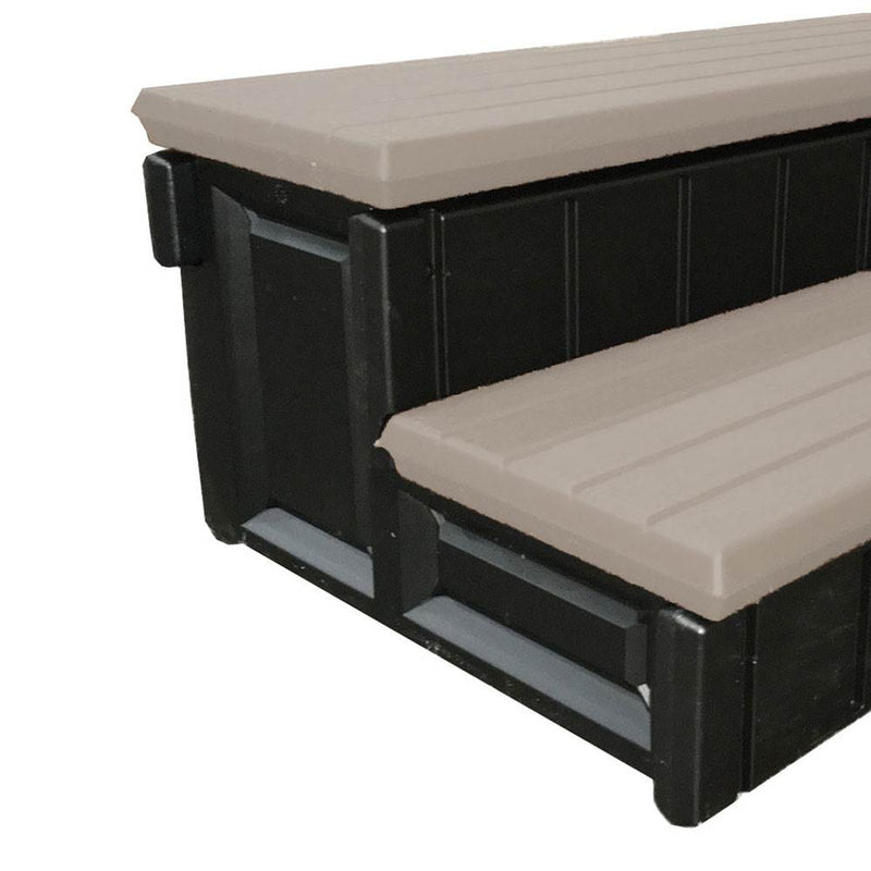 Leisure Accents 2-Step 36" Long Patio Hot Tub Spa Steps, Portabello (For Parts)