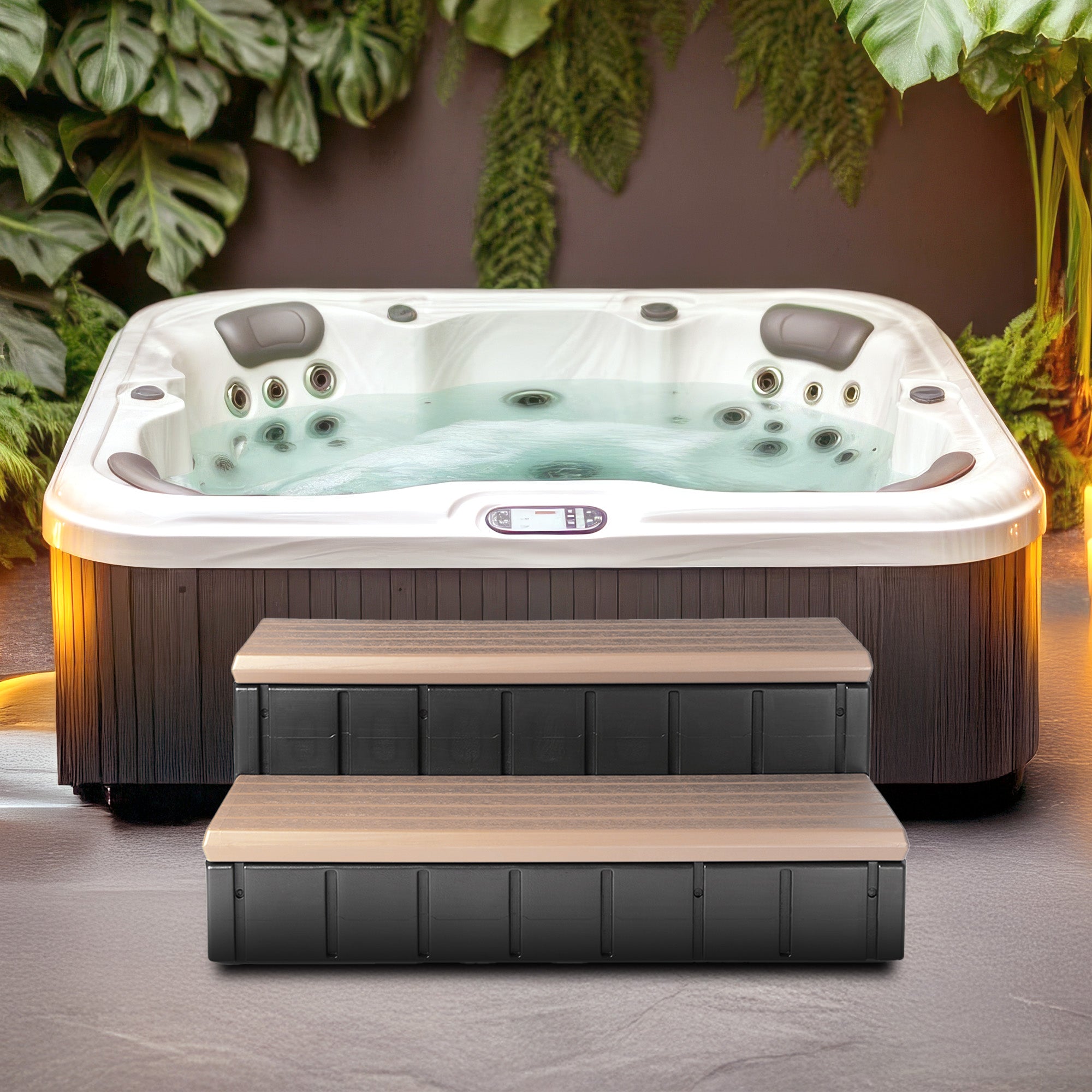 Confer Plastics Leisure Accents Spa Hot Tub Storage Steps, Portobello (Used) - VMInnovations