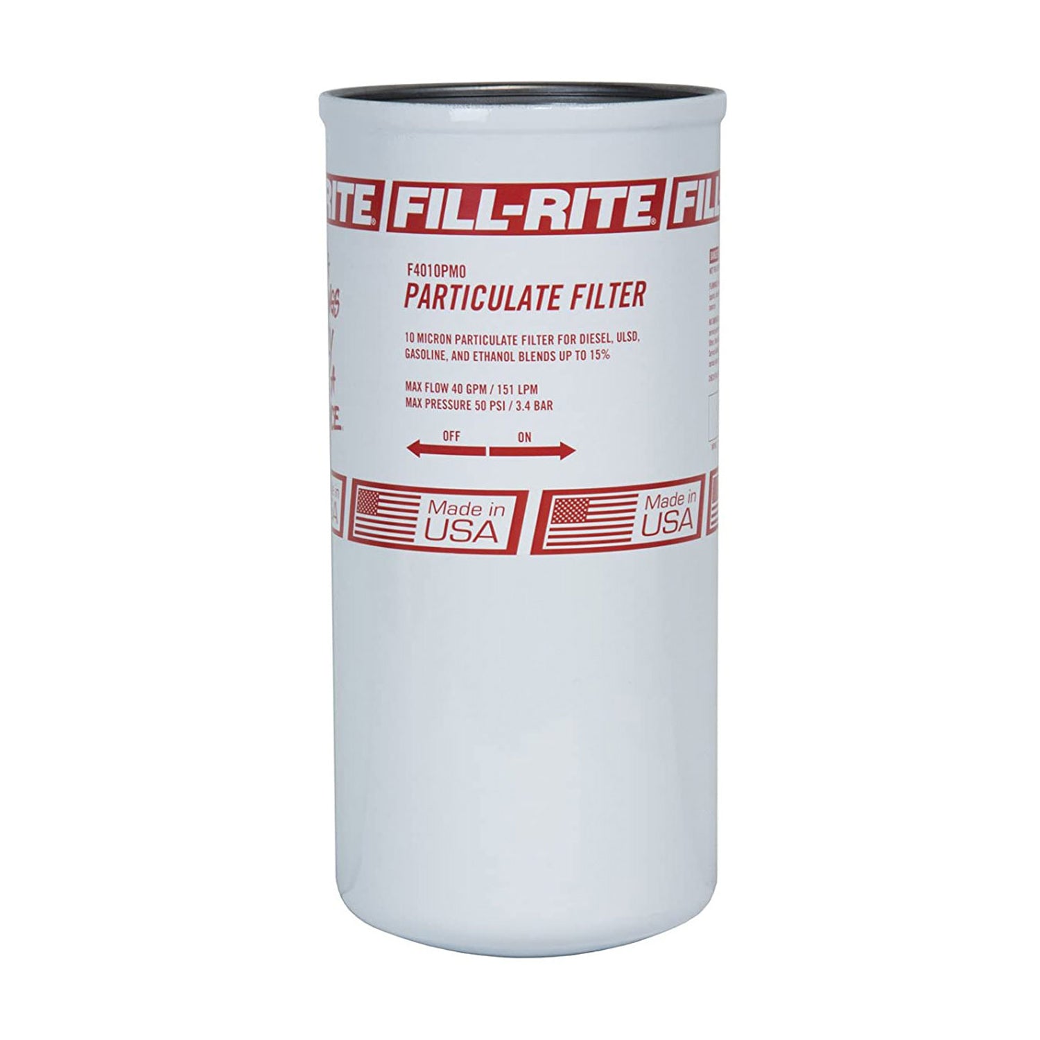 Fill-Rite F4010PM0 1.5 Inch 40 GPM 10 Micron Particulate Spin On Fuel Gas Filter