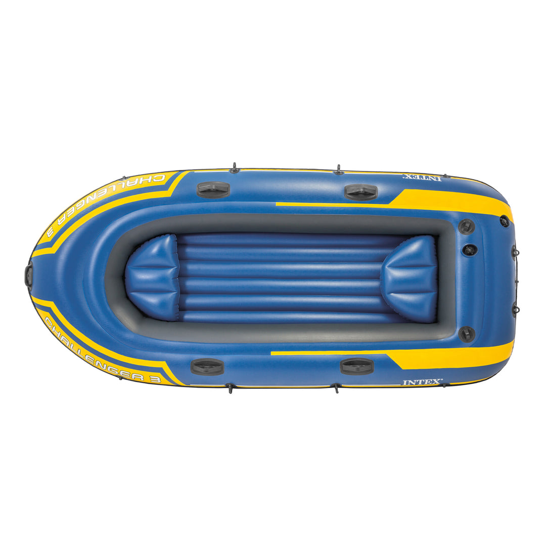 Intex 68370EP Challenger 3 Inflatable Raft Boat Set W/ Pump And Oars (Open Box) - VMInnovations