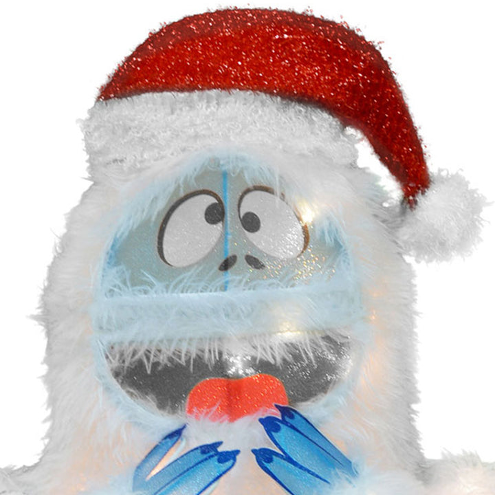 32 Inch Bumble Snowman with Santa Hat Pre Lit Outdoor Holiday Decor (Used) - VMInnovations