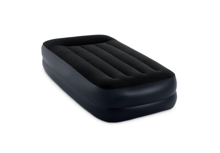 Intex Twin Pillow Rest Raised Inflatable Airbed Mattress with Pump (Open Box)