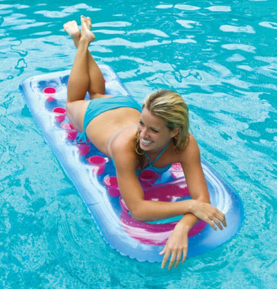 Intex 18 Pocket Swimming Pool Beach Lounge Floating Raft with Pillow (3 Pack)