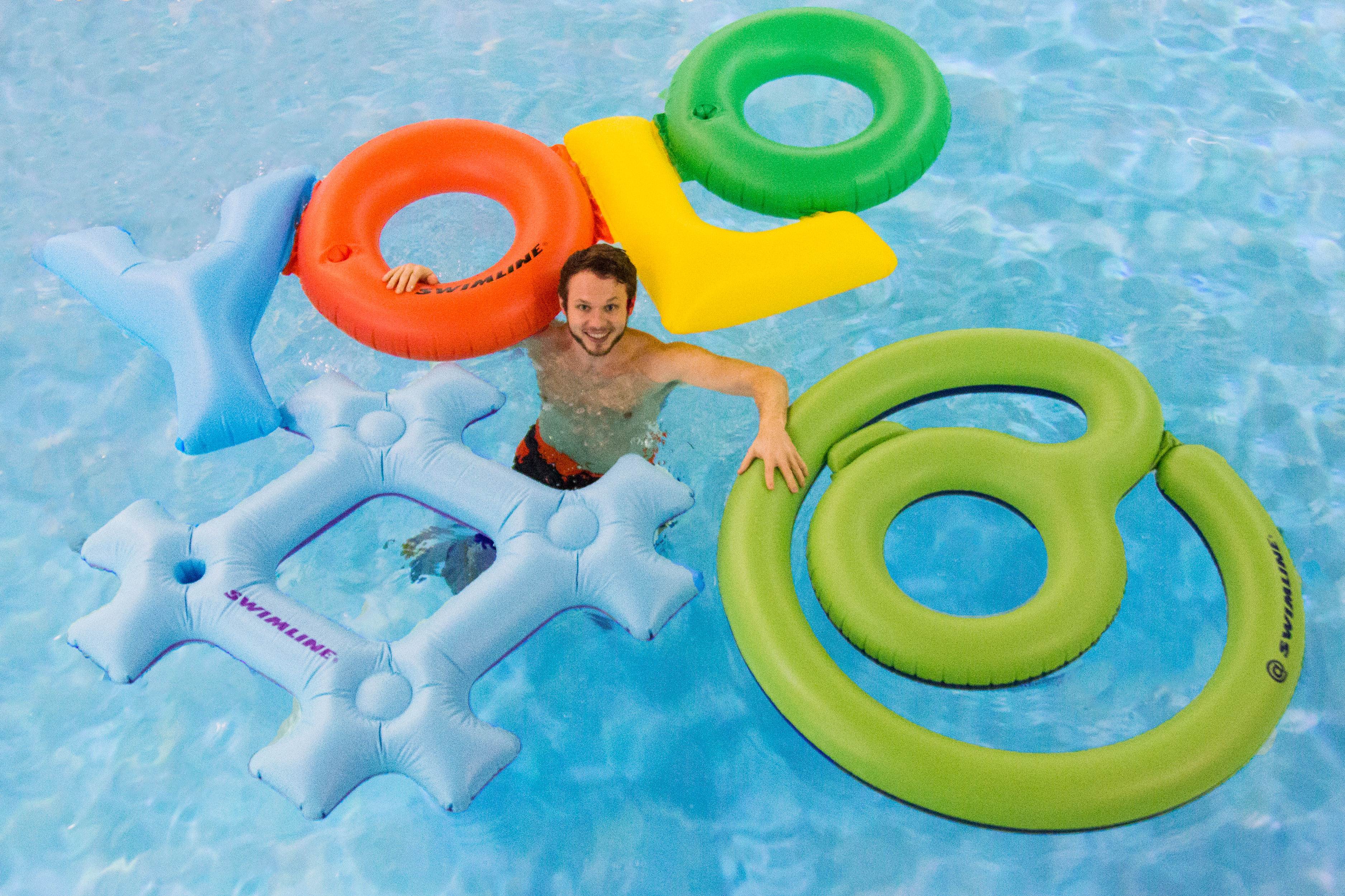 Swimline Inflatable YOLO! + Hashtag + @ Sign Swimming Pool Fun Raft Floats Pack