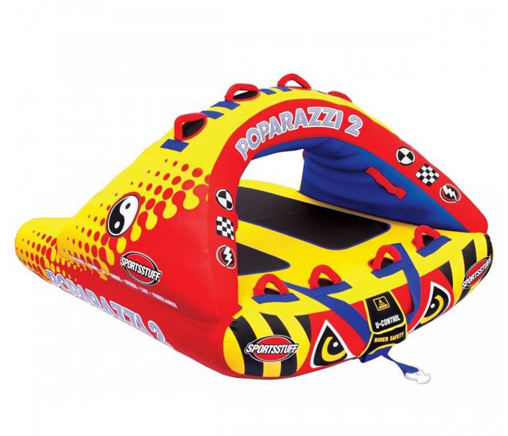 Airhead Poparazzi 2 Double Rider Wing-Shaped Lake Boat Towable Tube (Open Box)