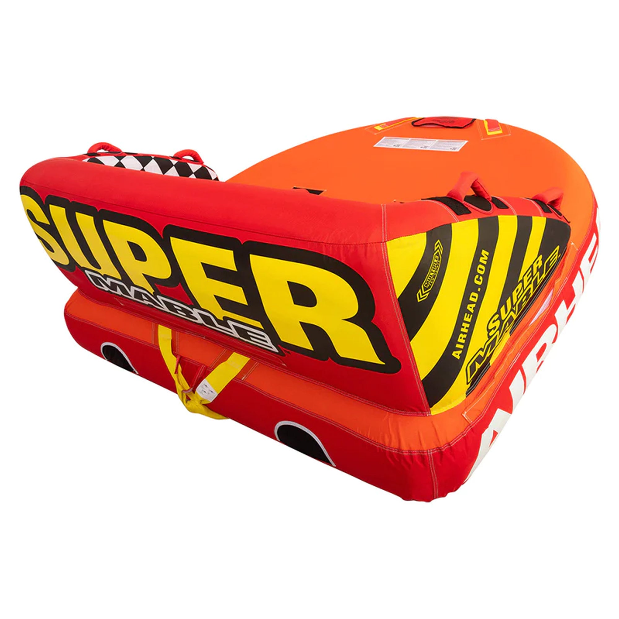 Airhead Super Mable Triple Rider Lake Towable Tube 3-Person Lake Raft, Orange