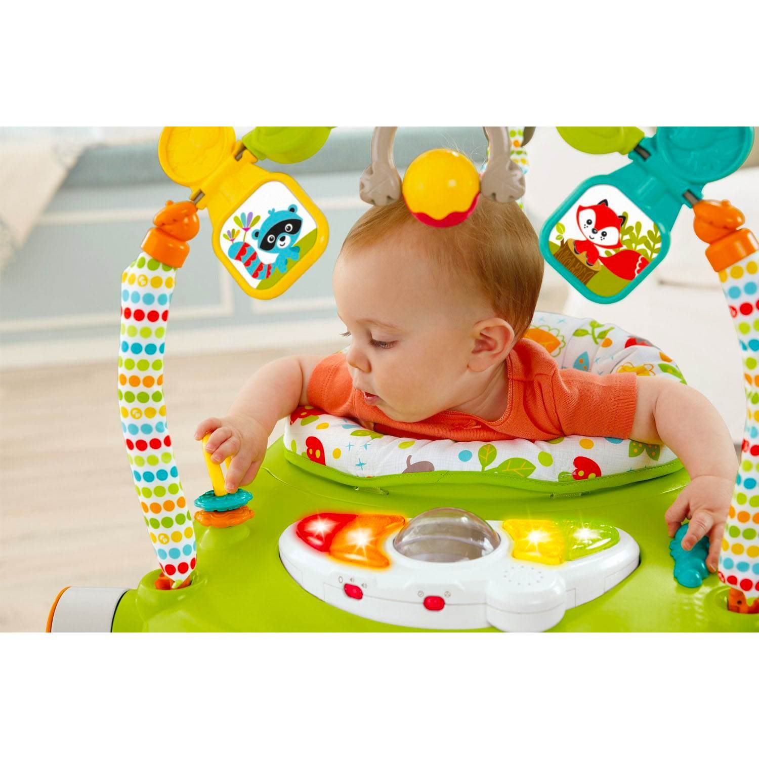 Fisher Price Woodland Friends Baby Jumperoo Infant Play Bouncer | CBV62