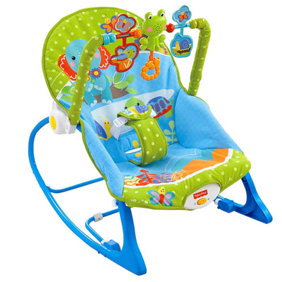 Fisher-Price Deluxe Infant-to-Toddler Rocker Bouncer, Elephant Friends | BGB00
