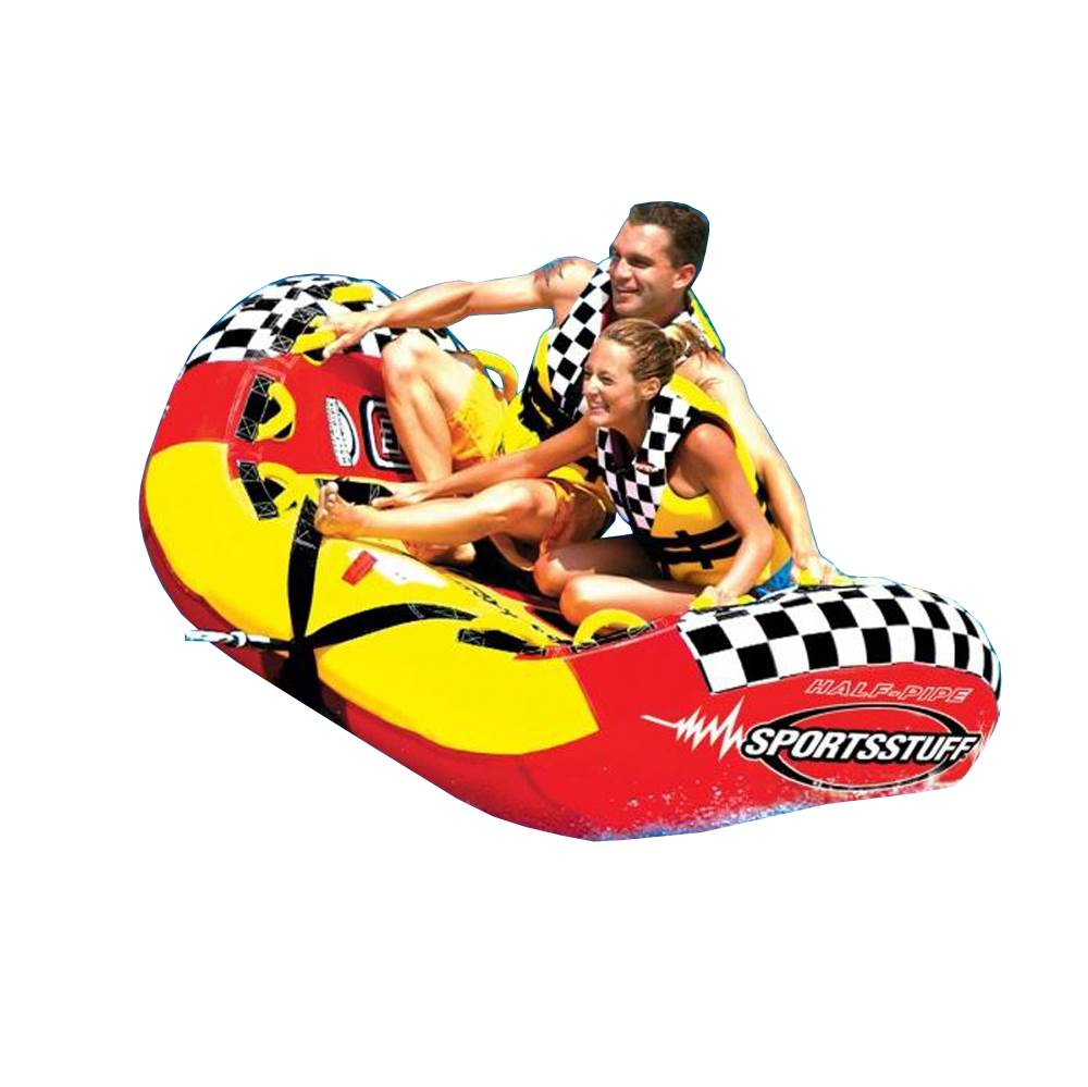 SPORTSSTUFF Half Pipe Rampage Inflatable Blow Up to 2 Riders Towable & Tow Rope