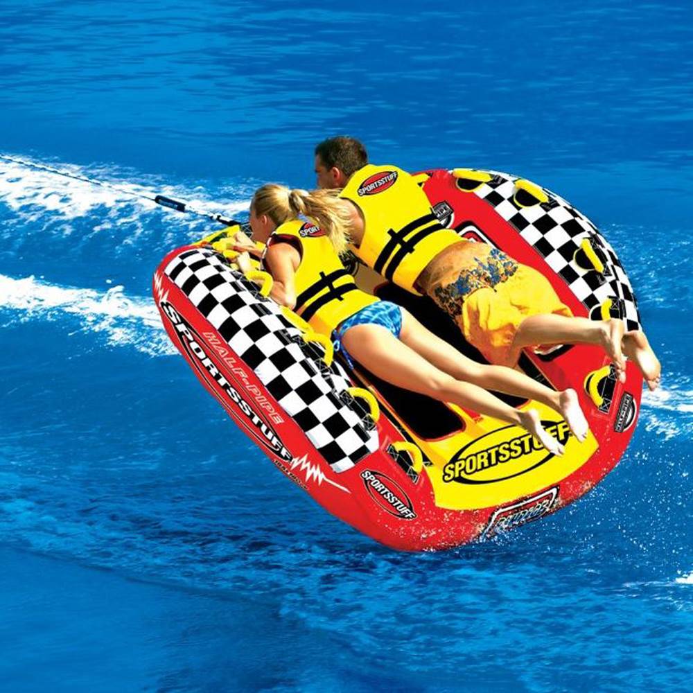 SPORTSSTUFF Half Pipe Rampage Inflatable Blow Up to 2 Riders Towable & Tow Rope