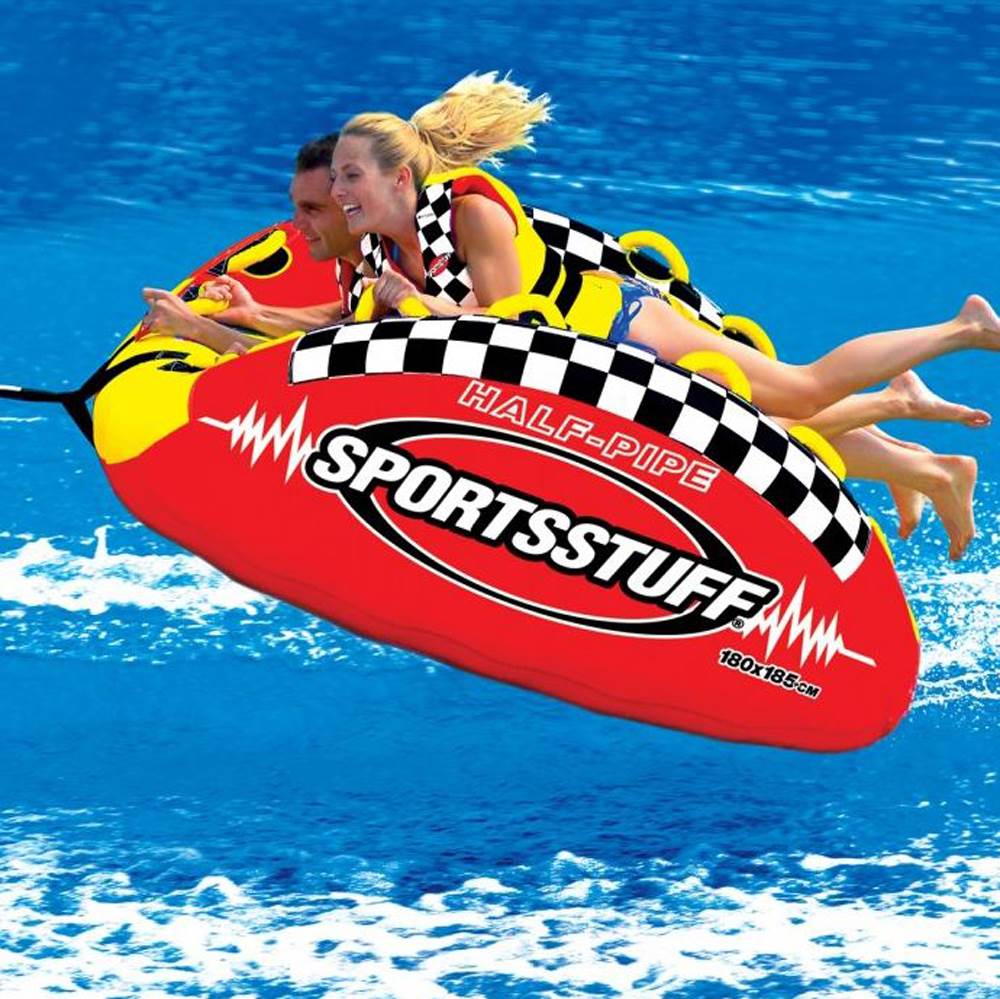 SPORTSSTUFF Half Pipe Rampage Inflatable Blow Up to 2 Riders Towable & Tow Rope
