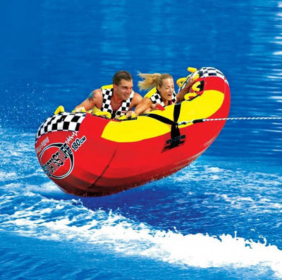SPORTSSTUFF Half Pipe Rampage Inflatable Blow Up to 2 Riders Towable & Tow Rope