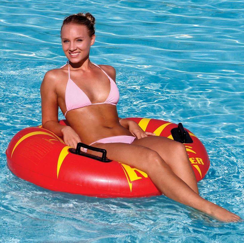 Airhead Rollin' River Inflatable Float Tube w/ Sportsstuff Drink Cooler Caddy